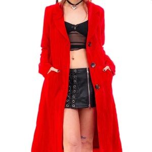 Elegant Red Trench Coat